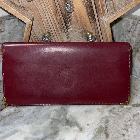 Vintage Cartier Leather Chamber Long Wallet